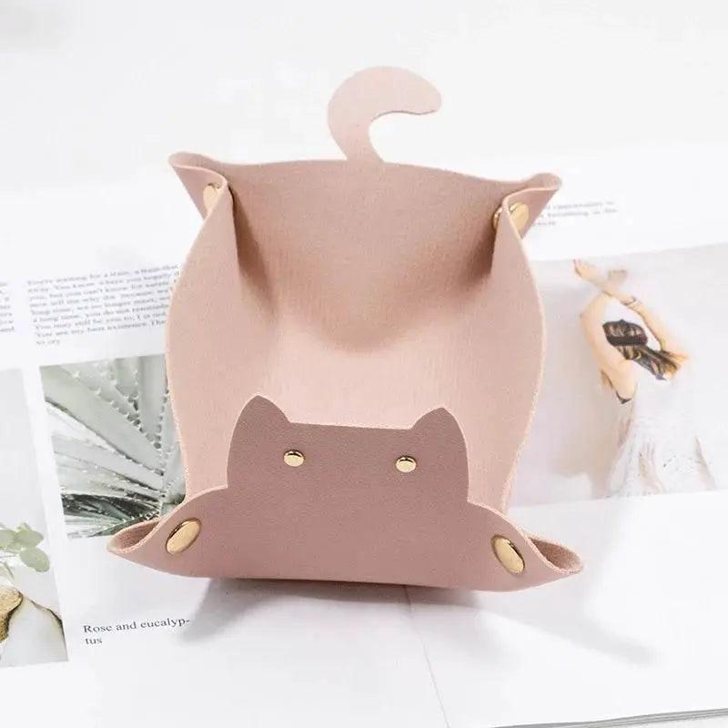  Charming Cat-Shaped PU Leather Folding Dice Tray - NoEnName_Null -  ToylandEU™
