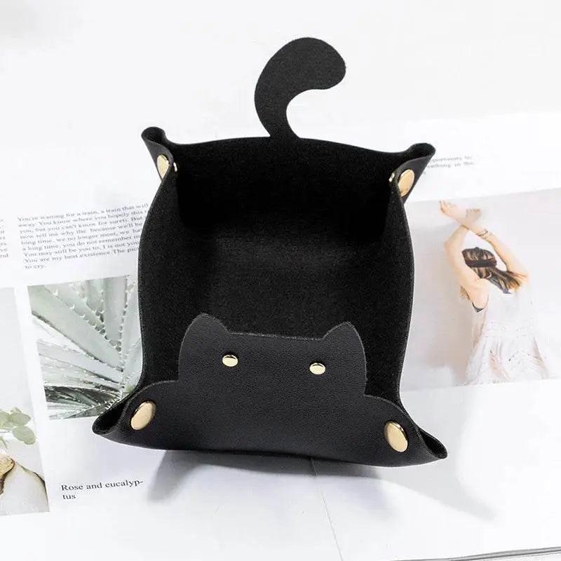  Charming Cat-Shaped PU Leather Folding Dice Tray - NoEnName_Null -  ToylandEU™