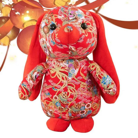 Charming Chinese Bunny Plush Toy: Soft, Cuddly, and Lightweight Stuffed Rabbit Doll - ToylandEU