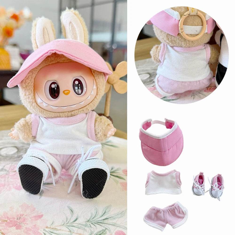 Charming Doll Accessories Set for 15 to 17 Centimeter Labubu Dolls Featuring Summer Beach Style Outfit for Kids Labubu - ToylandEU