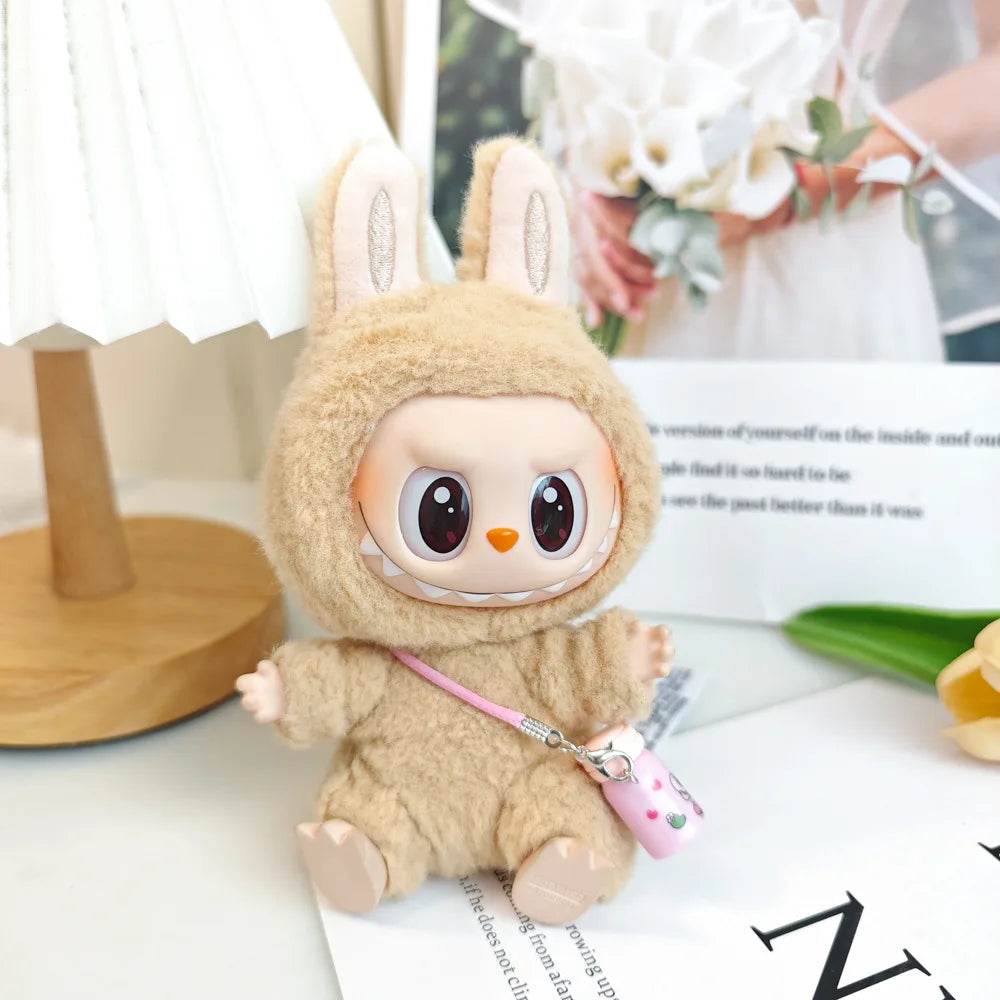 Charming Doll Clothing Set with Summer Straw Hat and Kettle Accessories for Labubu 17cm Girls Dolls - ToylandEU