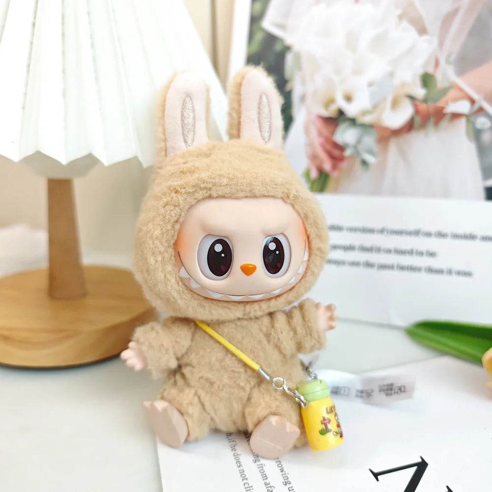 Charming Doll Clothing Set with Summer Straw Hat and Kettle Accessories for Labubu 17cm Girls Dolls - ToylandEU