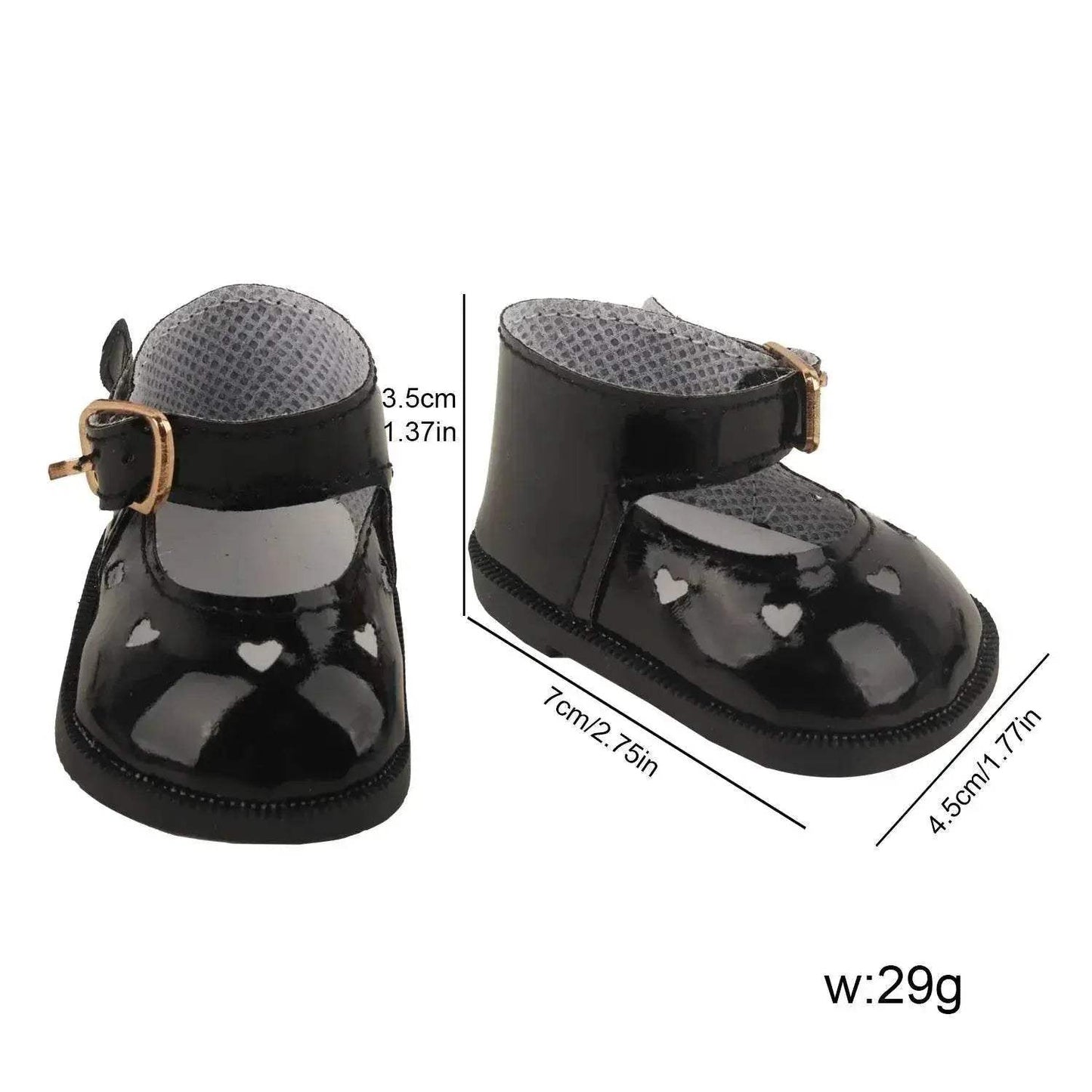  Charming Doll Shoes 7cm Heart Cutout Toyland EU -  ToylandEU™
