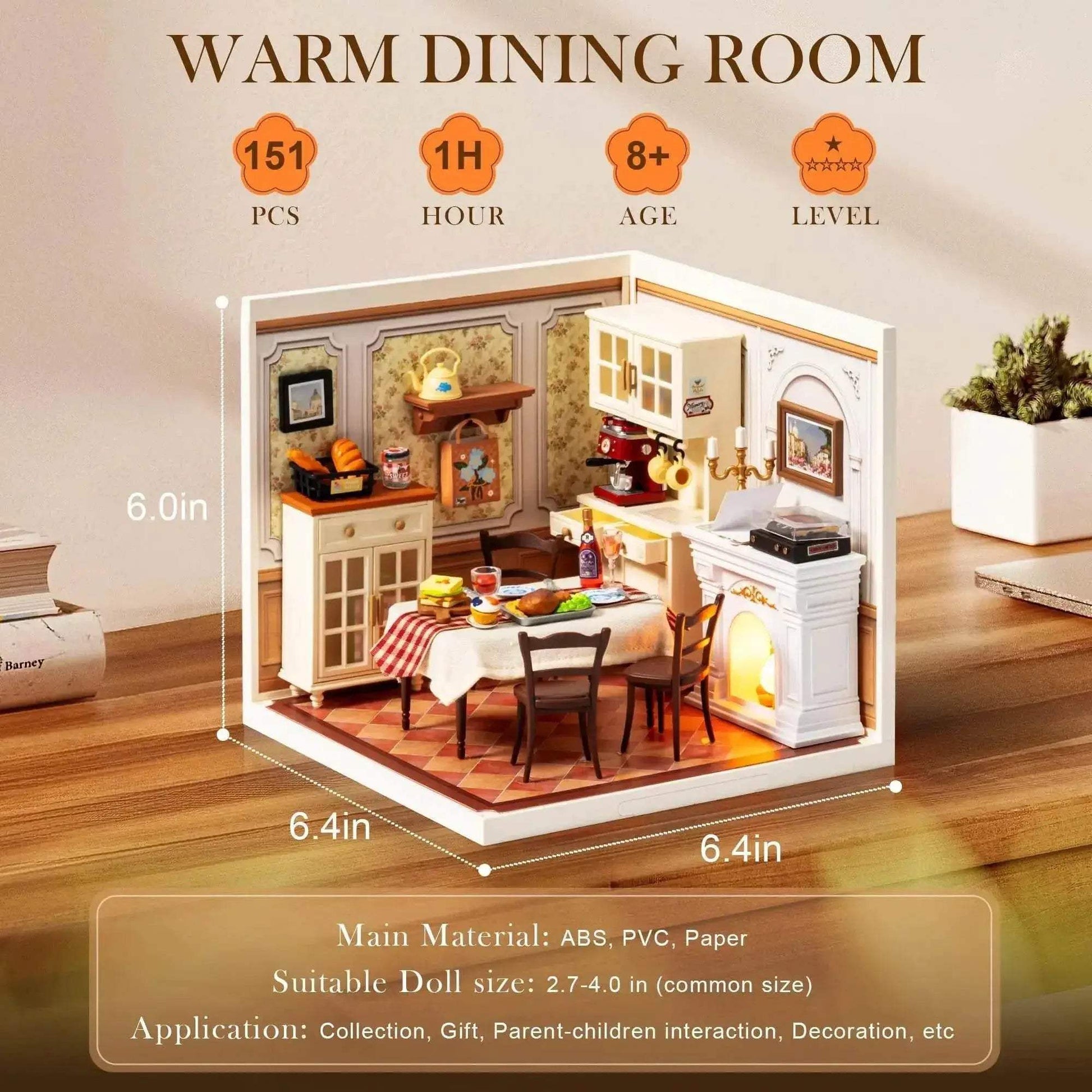  Charming Dollhouse Kit 1To24 Dining Room Toyland EU -  ToylandEU™