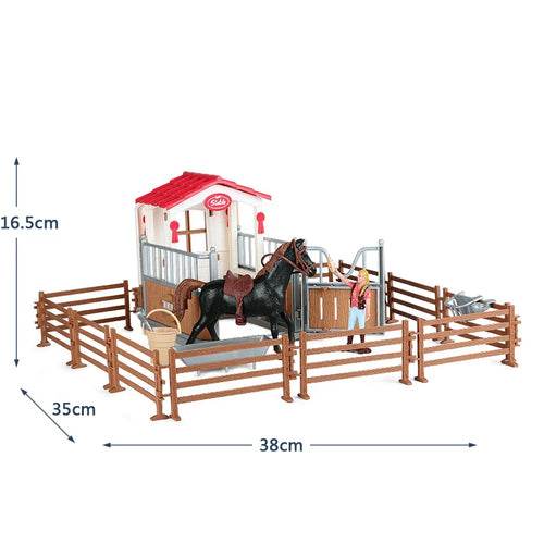 Charming Equestrian Knight Horse Fence Cart Figurine for Farm Lovers - ToylandEU