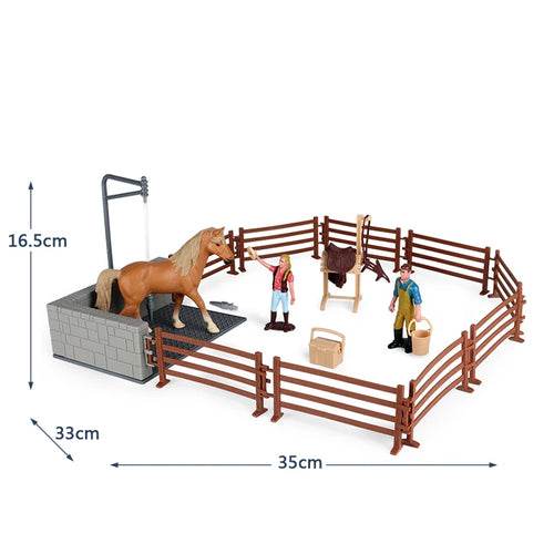 Charming Equestrian Knight Horse Fence Cart Figurine for Farm Lovers - ToylandEU