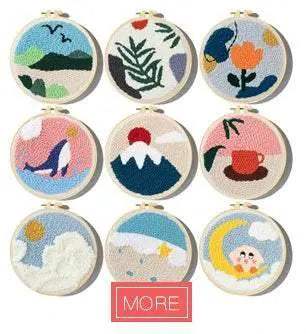  Charming Landscape Punch Needle Kit - Easy Embroidery with Soft Yarn for Home Decor -  ToylandEU™