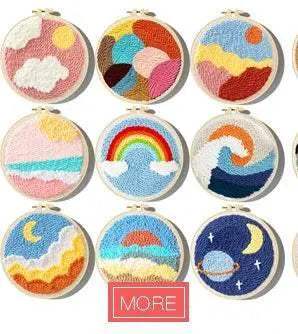  Charming Landscape Punch Needle Kit - Easy Embroidery with Soft Yarn for Home Decor -  ToylandEU™