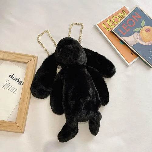 Charming Long Ear Bunny Plush Bag - Luxurious Imitation Fur Delight - ToylandEU
