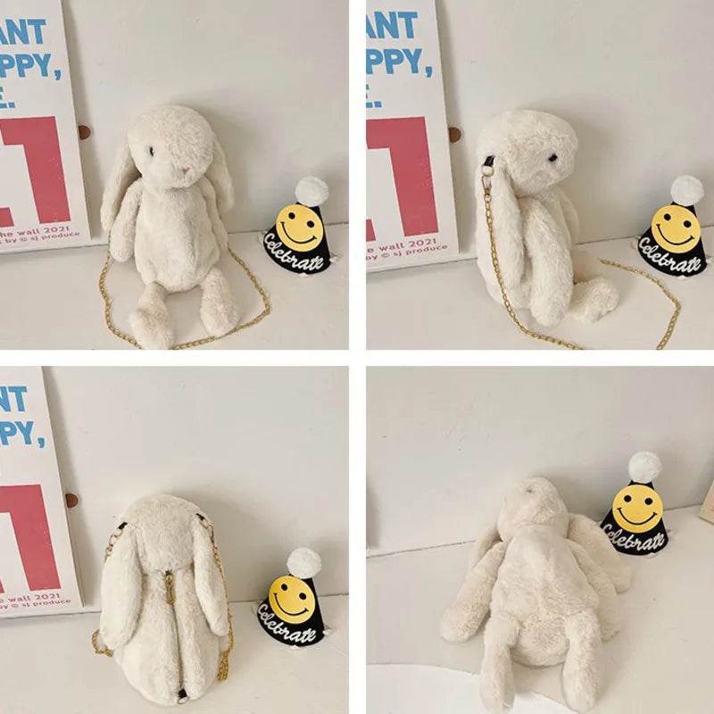 Charming Long Ear Bunny Plush Bag - Luxurious Imitation Fur Delight - ToylandEU