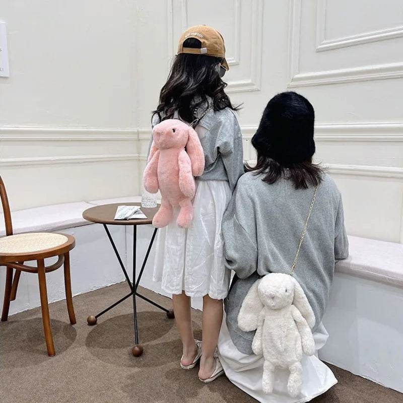 Charming Long Ear Bunny Plush Bag - Luxurious Imitation Fur Delight - ToylandEU