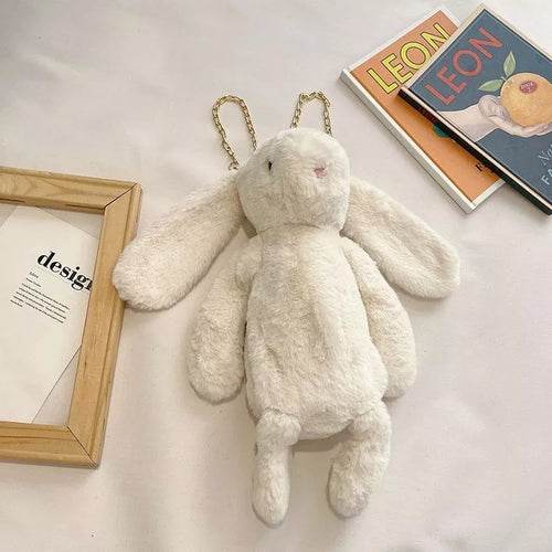 Charming Long Ear Bunny Plush Bag - Luxurious Imitation Fur Delight - ToylandEU