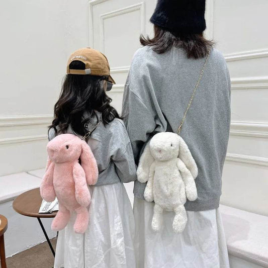 Charming Long Ear Bunny Plush Bag - Luxurious Imitation Fur Delight - ToylandEU