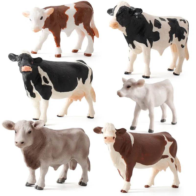Charming Ranch Animal Figurines Set - Realistic Cattle & Poultry Models - ToylandEU