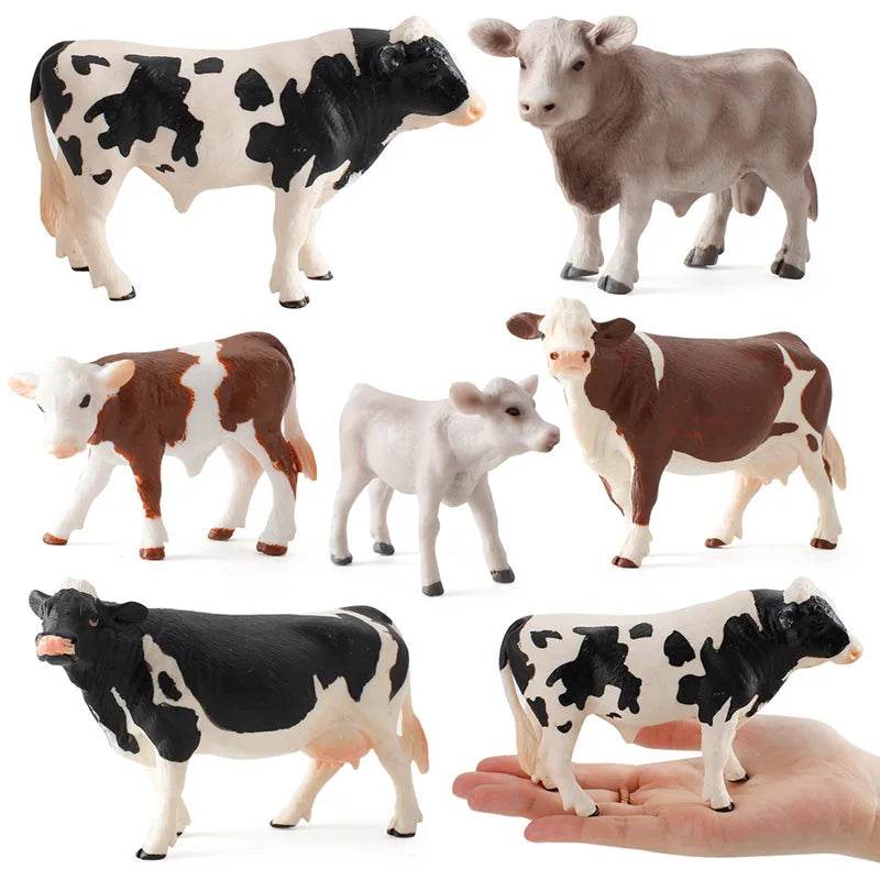 Charming Ranch Animal Figurines Set - Realistic Cattle & Poultry Models - ToylandEU