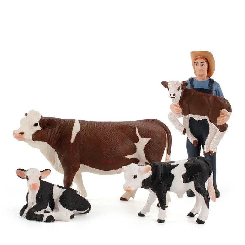 Charming Ranch Animal Figurines Set - Realistic Cattle & Poultry Models - ToylandEU