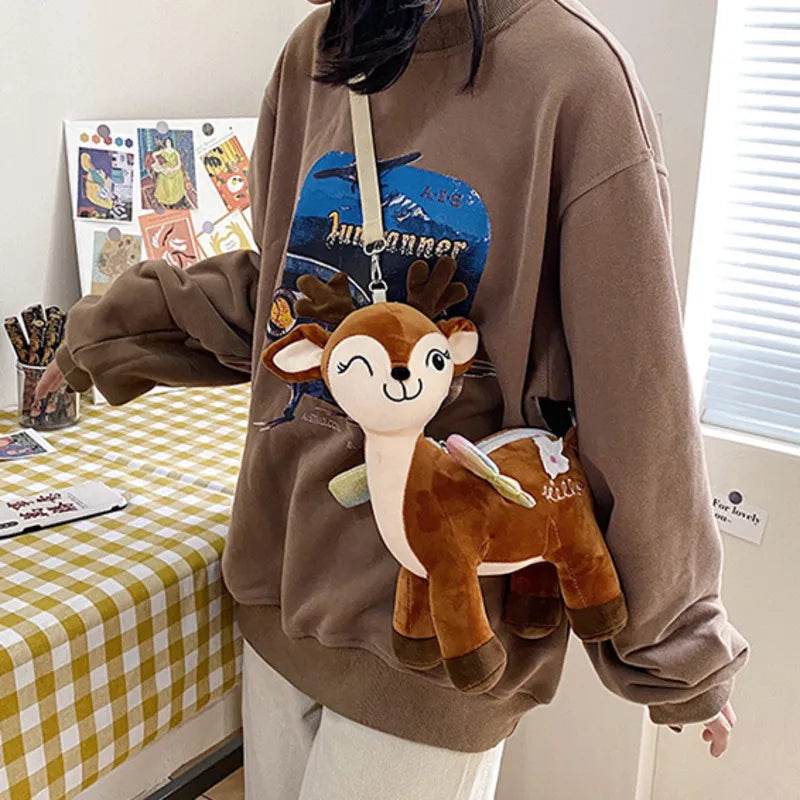 Charming Sika Deer Plush Backpack – Soft, Lightweight, Ideal for Kids! - ToylandEU