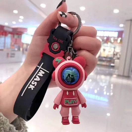 Charming Space Explorer Bear Keychain - Adorable PVC Accessory - ToylandEU