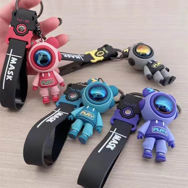 Charming Space Explorer Bear Keychain - Adorable PVC Accessory - ToylandEU