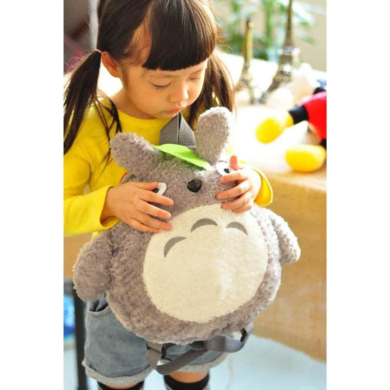 Charming Totoro Plush Backpack with Green Leaf Design for Kids - ToylandEU
