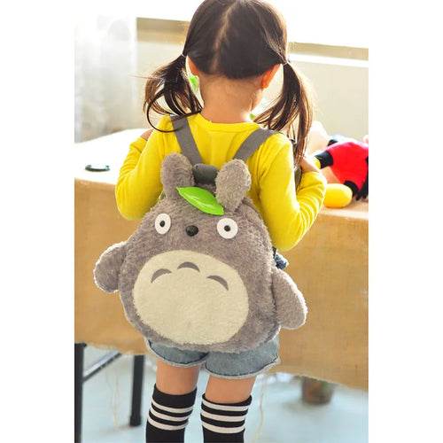 Charming Totoro Plush Backpack with Green Leaf Design for Kids - ToylandEU