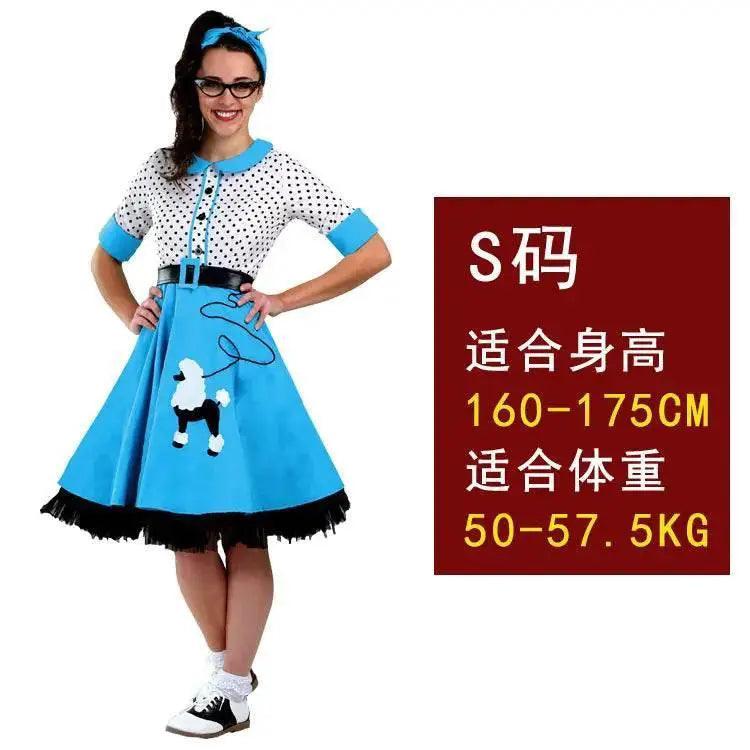  Charming Vintage Parent-Child Halloween Dress in Red Plaid & Blue Dots -  ToylandEU™