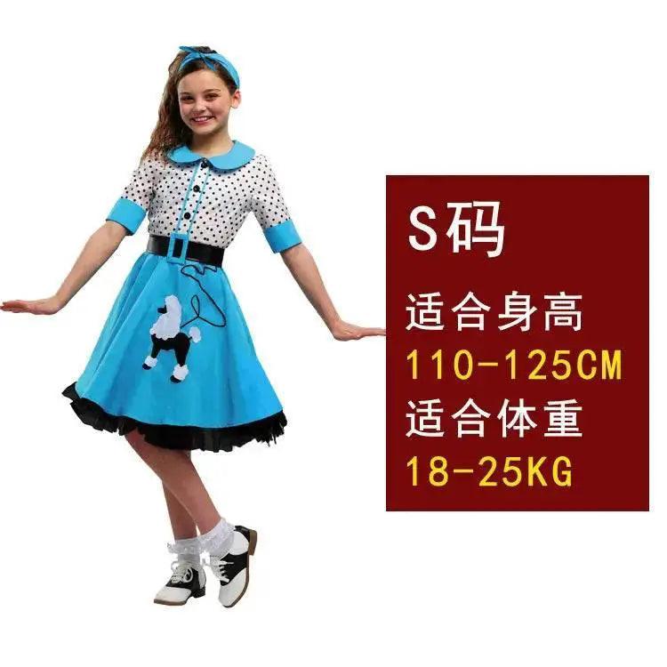  Charming Vintage Parent-Child Halloween Dress in Red Plaid & Blue Dots -  ToylandEU™