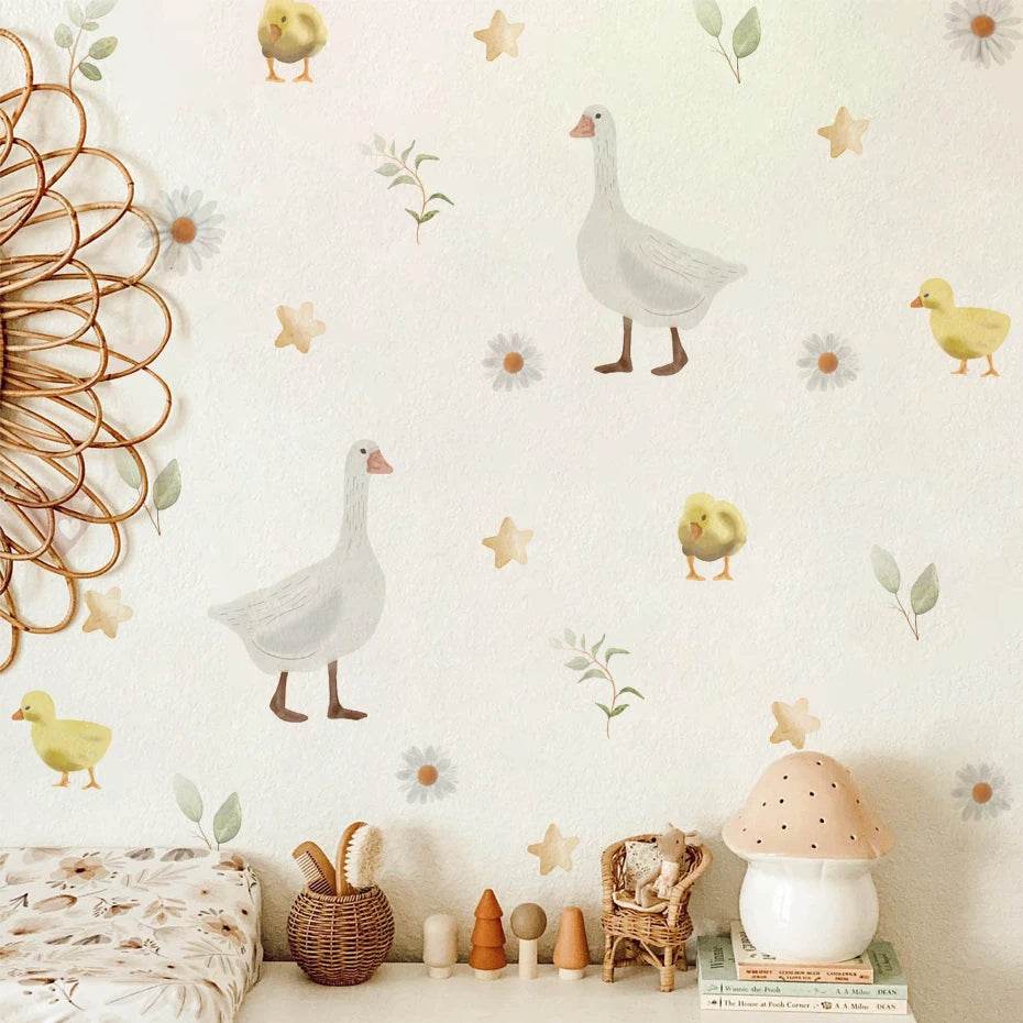Charming Wall Stickers 3D Removable Ducks Stars Kids Room - ToylandEU