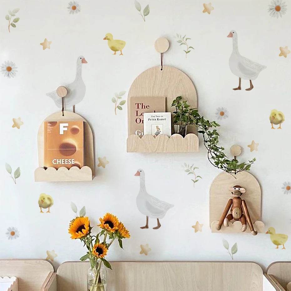 Charming Wall Stickers 3D Removable Ducks Stars Kids Room - ToylandEU
