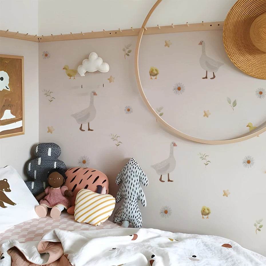 Charming Wall Stickers 3D Removable Ducks Stars Kids Room - ToylandEU