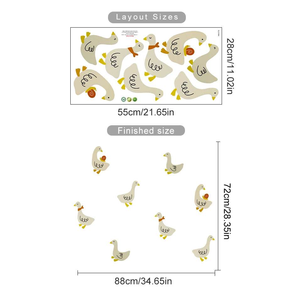 Charming Wall Stickers 3D Removable Ducks Stars Kids Room - ToylandEU