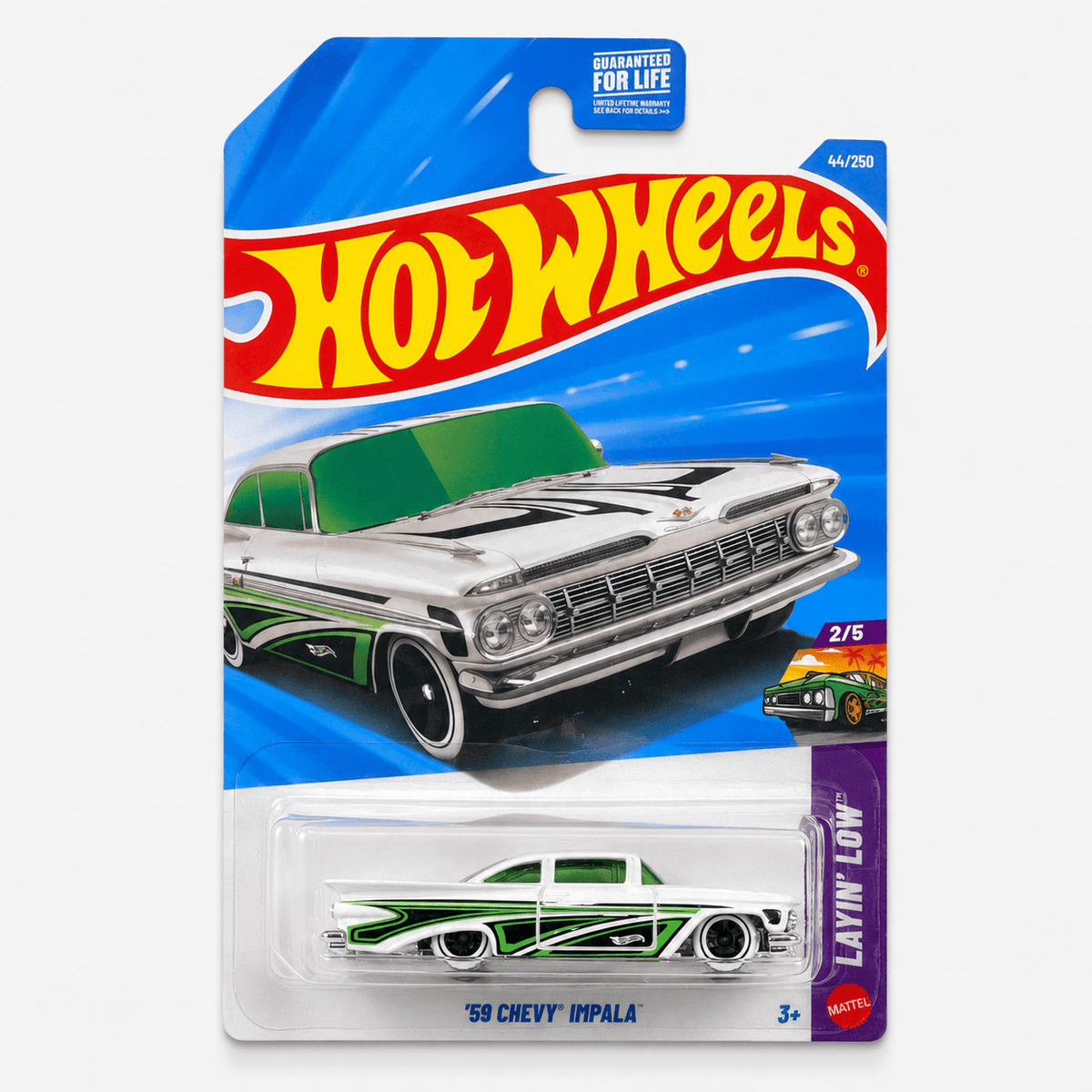 Hot Wheels Diecast Car | '59 Chevy Impala | Lowrider Coupe | White Paint