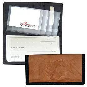 Calgary Flames Checkbook Cover Leather Nylon Embossed CO -  ToylandEU™