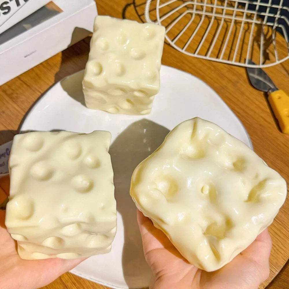 Cheese Cube Stress Ball | Shapeable Squishy Fidget | Toylandeu™