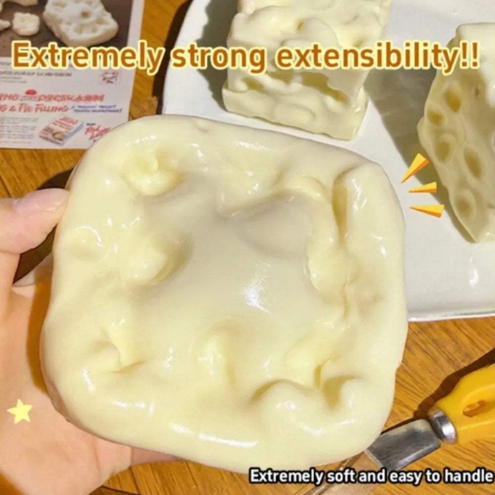 Cheese Cube Stress Ball | Shapeable Squishy Fidget | Toylandeu™