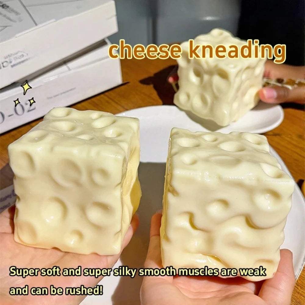 Cheese Cube Stress Ball | Shapeable Squishy Fidget | Toylandeu™
