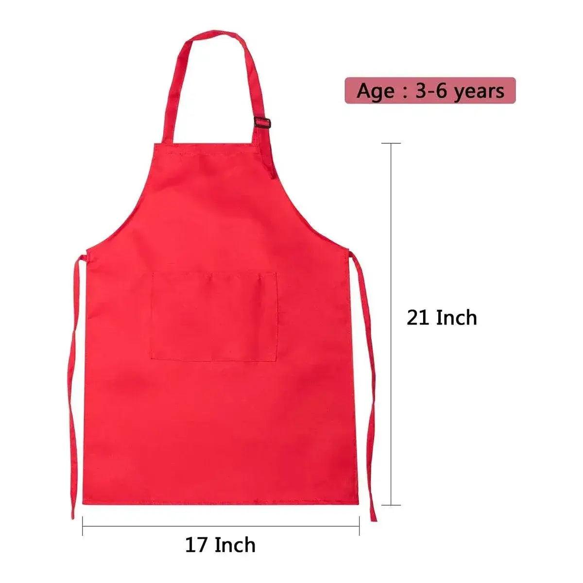  Children's Chef Apron with Front Pocket and Hat Set for Boys and Girls Kitchen Craft and Painting Activities -  ToylandEU™