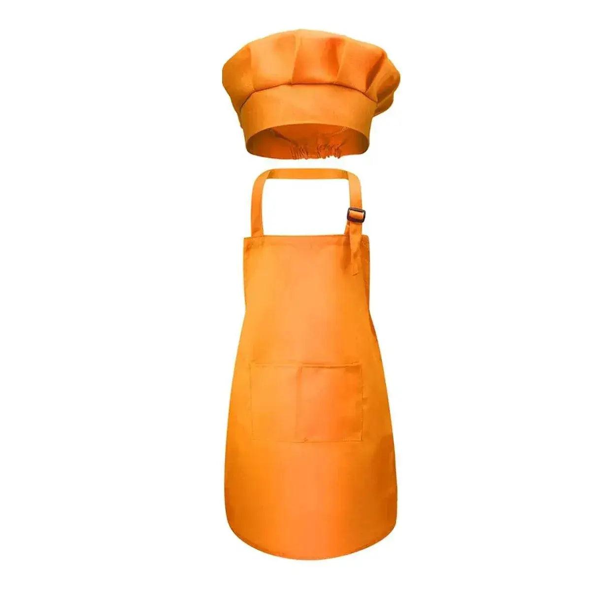  Children's Chef Apron with Front Pocket and Hat Set for Boys and Girls Kitchen Craft and Painting Activities -  ToylandEU™