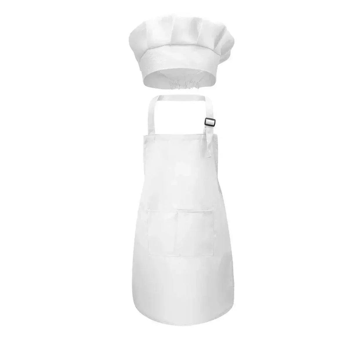  Children's Chef Apron with Front Pocket and Hat Set for Boys and Girls Kitchen Craft and Painting Activities -  ToylandEU™