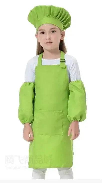  Children's Polyester Apron Set with Chef Hat Custom Print Logo for Painting and Baking -  ToylandEU™