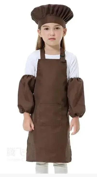  Children's Polyester Apron Set with Chef Hat Custom Print Logo for Painting and Baking -  ToylandEU™