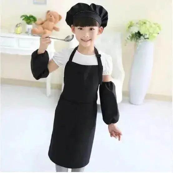  Children's Polyester Apron Set with Chef Hat Custom Print Logo for Painting and Baking -  ToylandEU™