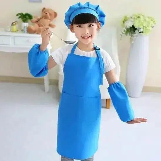  Children's Polyester Apron Set with Chef Hat Custom Print Logo for Painting and Baking -  ToylandEU™