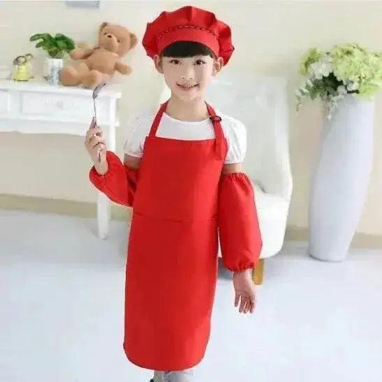  Children's Polyester Apron Set with Chef Hat Custom Print Logo for Painting and Baking -  ToylandEU™