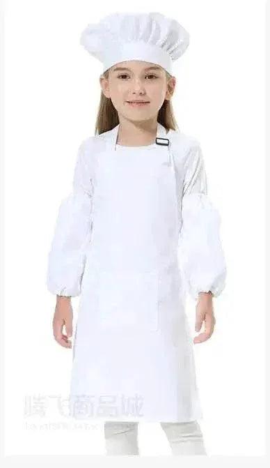  Children's Polyester Apron Set with Chef Hat Custom Print Logo for Painting and Baking -  ToylandEU™