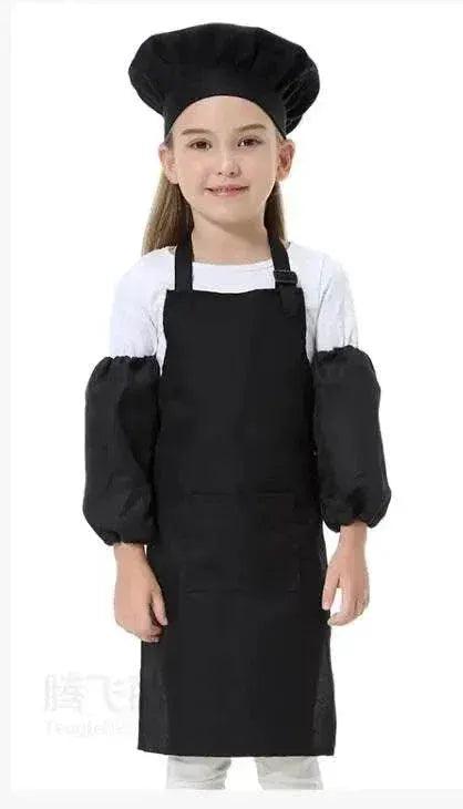  Children's Polyester Apron Set with Chef Hat Custom Print Logo for Painting and Baking -  ToylandEU™