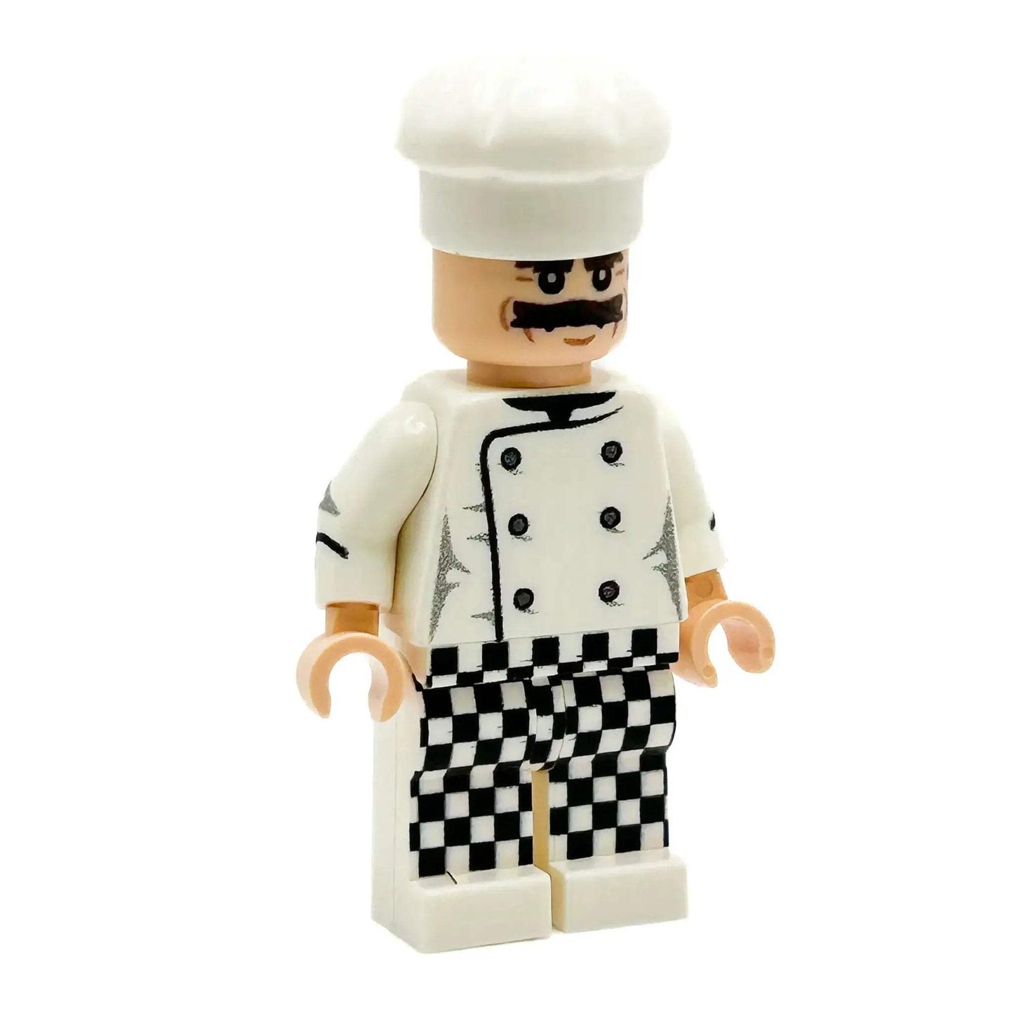 Custom LEGO Figure Chef With Mustache And Football Helmet For Collectors And Builders - ToylandEU