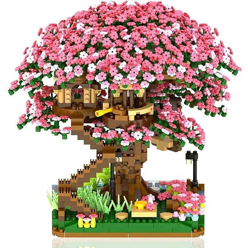 Cherry Blossom Tree Building Blocks Set With Light - ToylandEU