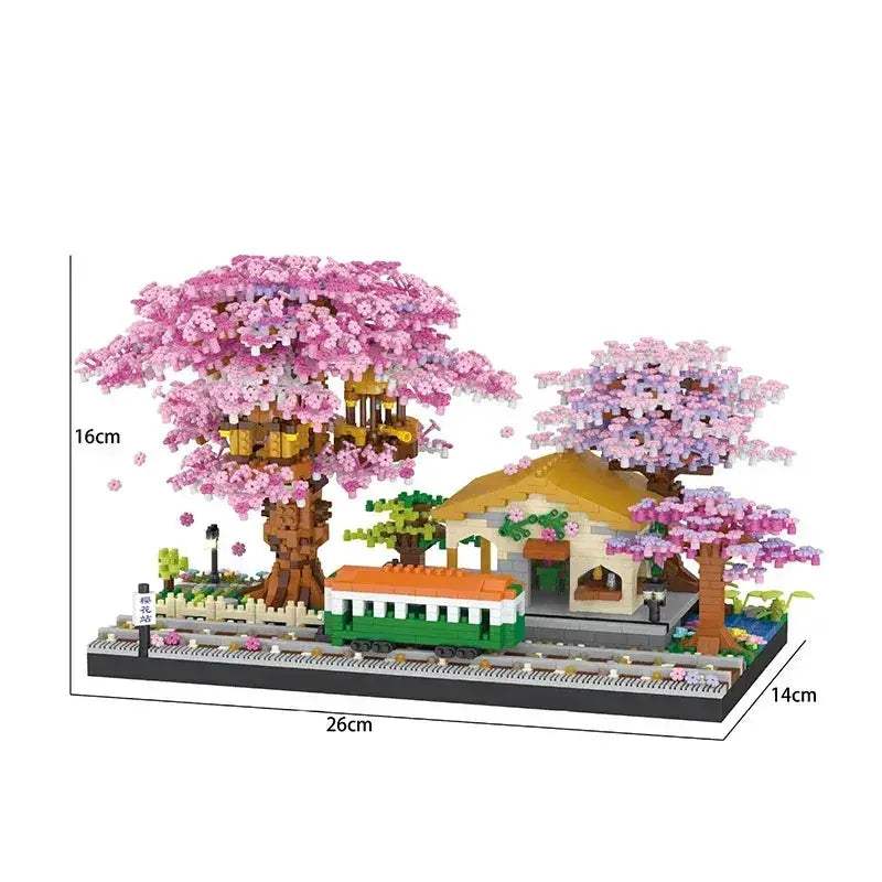 Cherry Blossom Tree Building Blocks Set With Light - ToylandEU