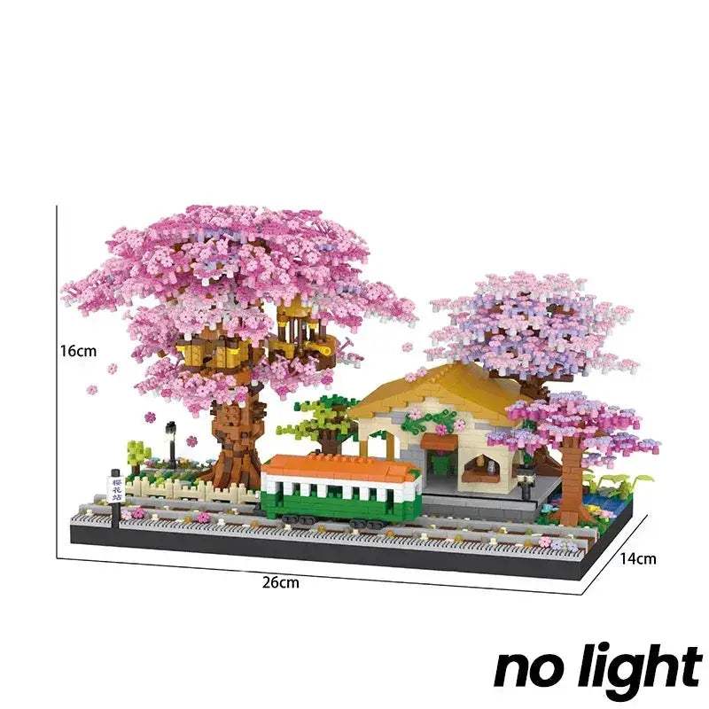 Cherry Blossom Tree Building Blocks Set With Light - ToylandEU